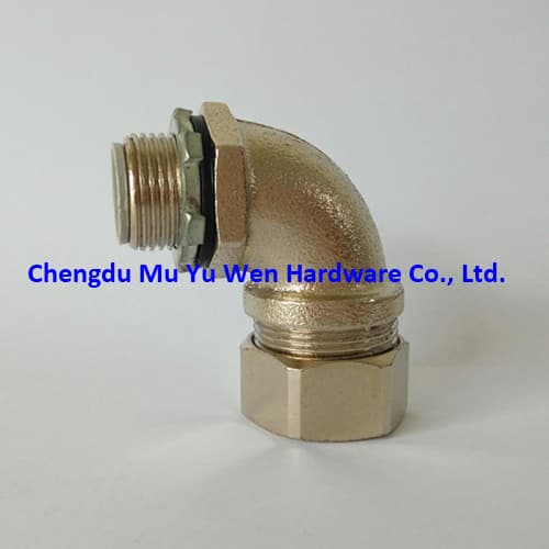 liquid tight malleable iron connector for flexible conduit